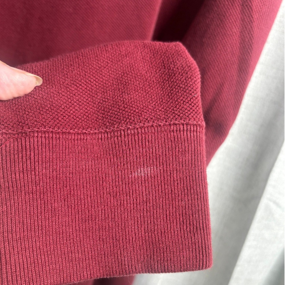 Abercrombie & Fitch Mens Muscle Fit Long Sleeve Polo Shirt Burgundy Maroon Large - Picture 5 of 9